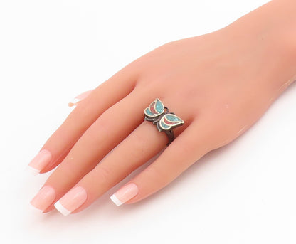 925 Sterling Silver Vintage Ring SOUTHWESTERN Gemstone Butterfly  Sz 7  RG34767