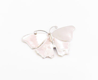925 Sterling Silver Vintage Pendant Elegant Enameled Butterfly Charm  PT25660