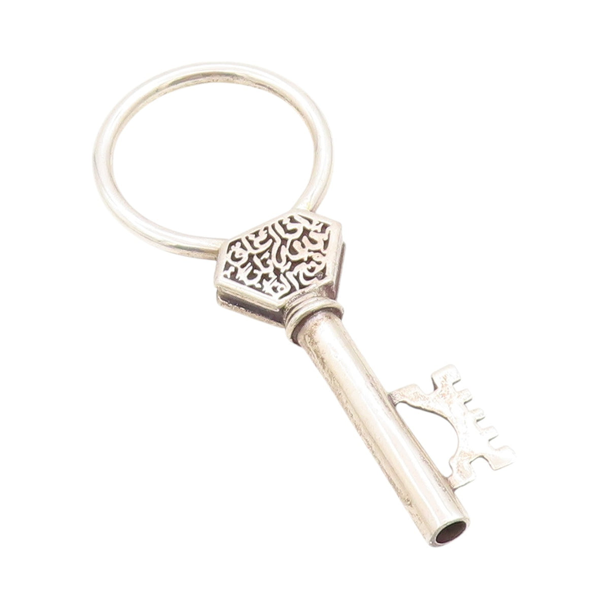 925 Sterling Silver Vintage Key Chain MIDDLE EAST Solid Key Fob Design  TR3960