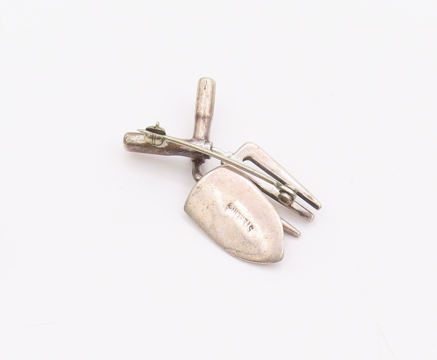 925 Sterling Silver Vintage Brooch Pin Weeder & Trowel Gardening Tools  BP10651