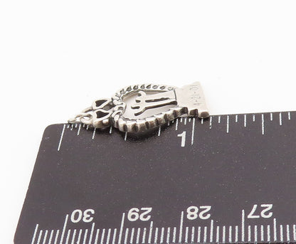 925 Sterling Silver Vintage Pendant Cutout Couple In Love Heart  PT24288