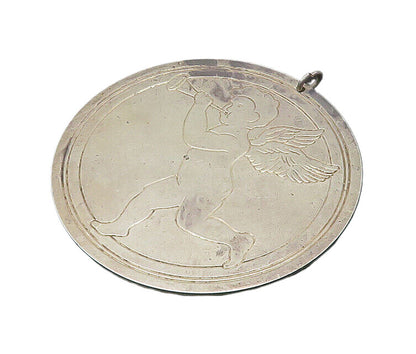 S. KIRK & SON 925 Silver  Vintage Antique Baby Angel & Trumpet Pendant PT16772