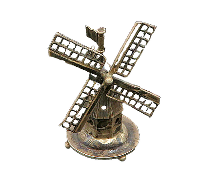 925 Sterling Silver  Vintage Hollow Windmill Trinket (SPINS)  TR3277