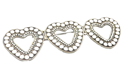 925 Sterling Silver  Vintage Circle Pattern Open Love Heart Brooch Pin  BP4390