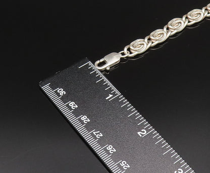 925 Sterling Silver Vintage S Swirl Symbol Interlocking Bracelet BT9582