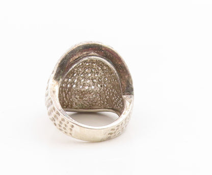 925 Sterling Silver Vintage Ring Sparkling CZ Cluster Dome Band  Sz 5.5  RG34866