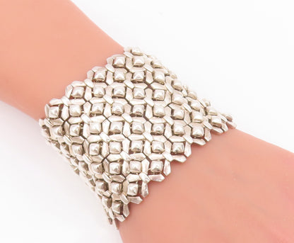 925 Sterling Silver Vintage Bracelet STEPHEN WEBSTER Heavy Woven Mesh  BT10459