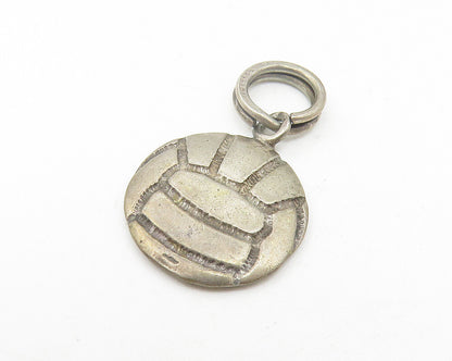 925 Sterling Silver  Vintage Dark Tone Volley Ball Sport Motif Pendant  PT8968