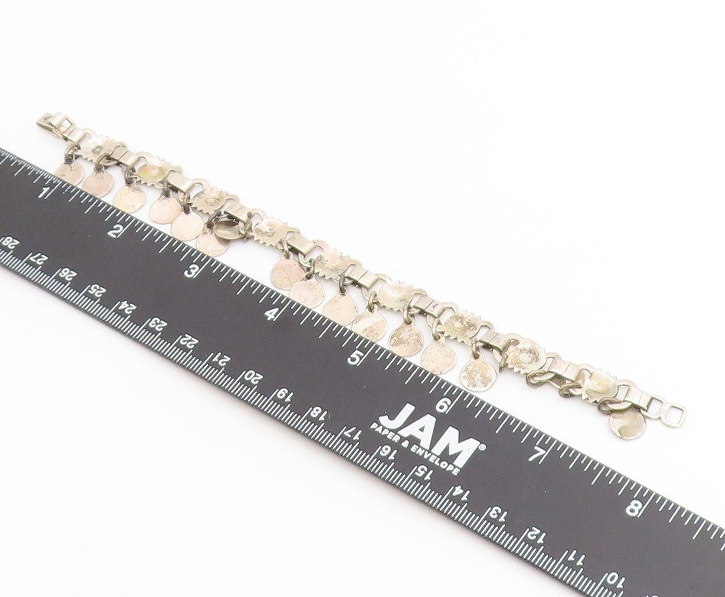 925 Sterling Silver Vintage Bracelet Classic Articulated Geometric Link  BT12208