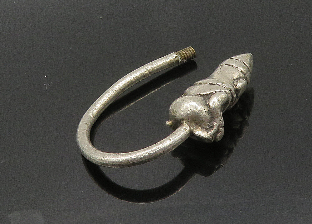 925 Sterling Silver  Vintage Sitting Gnome Motif Key Ring  TR2903