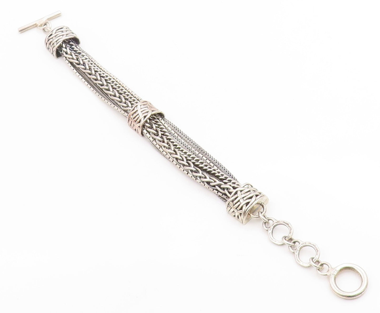 925 Sterling Silver Vintage Bracelet SILPADA Classic Multi Strand Chain  BT12068