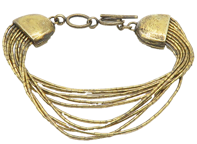 SHUBE 925 Sterling Silver  Vintage Multi Strand Shiny Chain Bracelet  BT6151