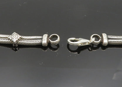 Solid Silver Vintage Dangling Twist Bar Royal Collar Chain Necklace  NE3317