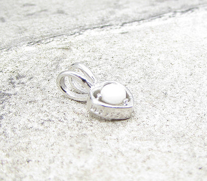 925 Sterling Silver  Fire Opal Love Heart Slider Pendant  PT1167