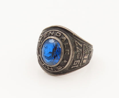 REED & CO. 925 Sterling Silver Vintage Glendale JHS Sapphire Ring Sz 8.5 RG26501