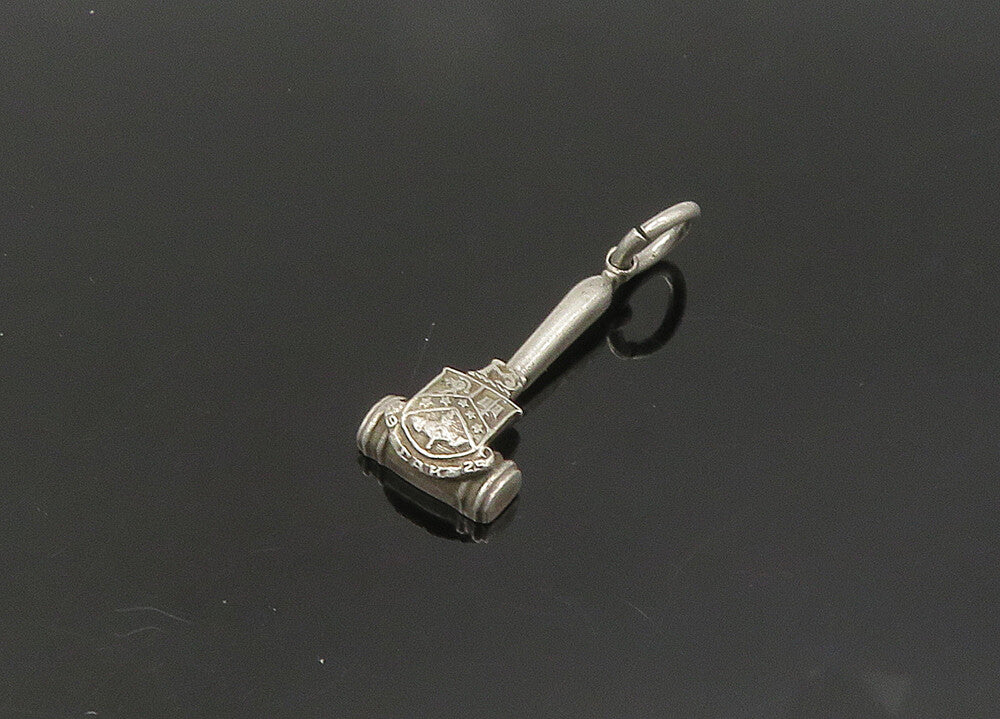 925 Sterling Silver  Vintage Antique Petite Gavel Drop Pendant  PT17369
