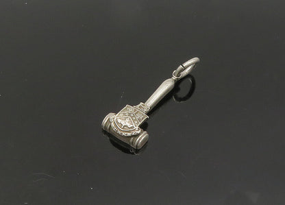 925 Sterling Silver  Vintage Antique Petite Gavel Drop Pendant  PT17369