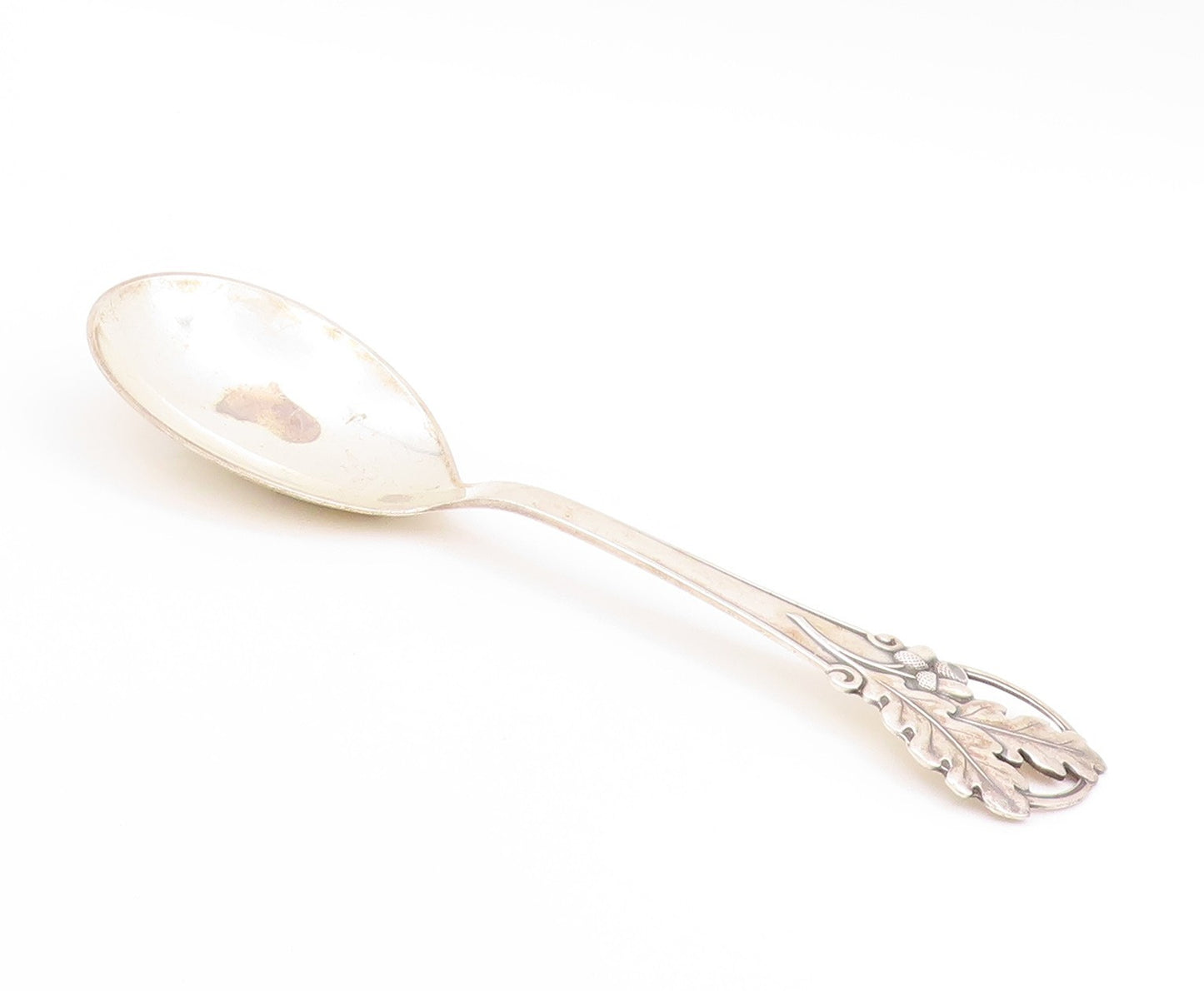 925 Sterling Silver Vintage Tea Caddy COHR DENMARK Leaves Motif Spoon  TR4022