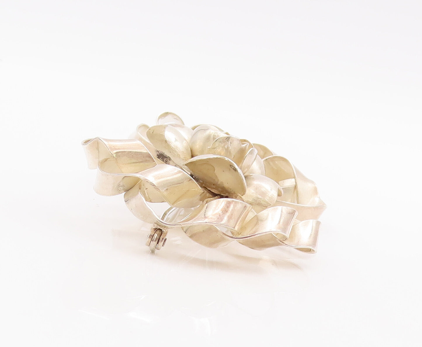 925 Sterling Silver Vintage Brooch Pin HOBE Designer Cutout Flower Bow  BP10958