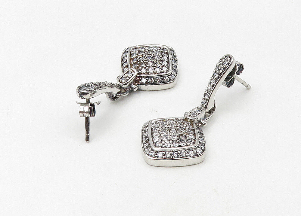 ESPO 925 Silver  Vintage Cubic Zirconia Encrusted Dangle Earrings  EG10687