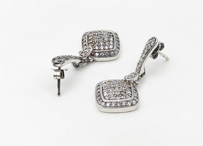ESPO 925 Silver  Vintage Cubic Zirconia Encrusted Dangle Earrings  EG10687