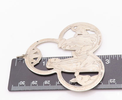 925 Sterling Silver Vintage Pendant LUNT 1975 Solid Jesus Birth Carved  PT22953