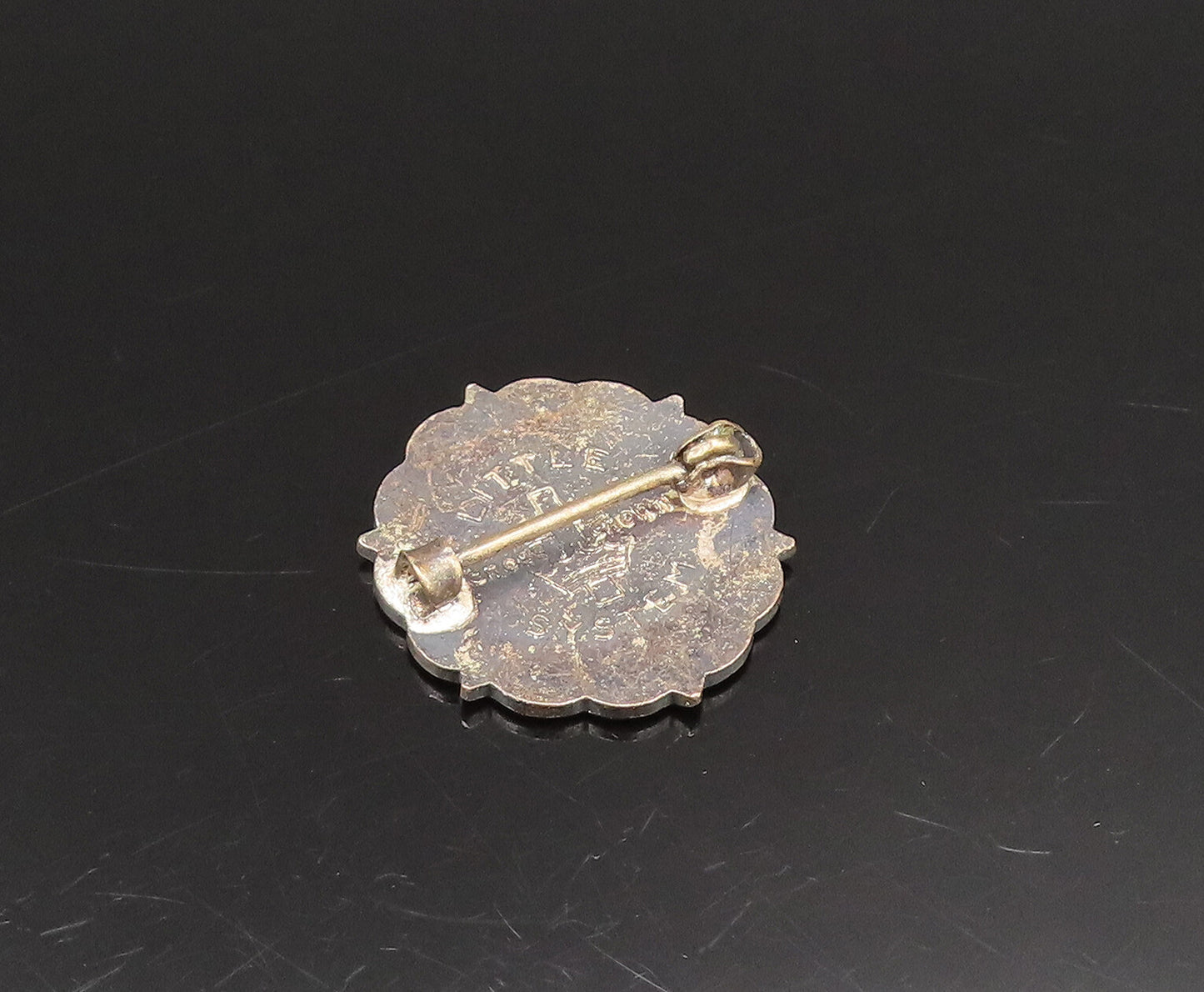925 Sterling Silver  Vintage Antique Enamel Central Baptist Brooch Pin  BP9559