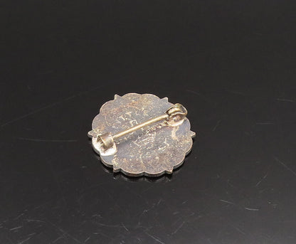 925 Sterling Silver  Vintage Antique Enamel Central Baptist Brooch Pin  BP9559