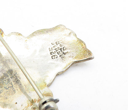 925 Sterling Silver  Vintage Etched Detail Angel Motif Brooch Pin  BP2100