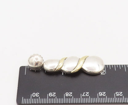 14k GOLD & 925 Sterling Silver  Vintage Swirl Breaded Drop Earrings  EG12549