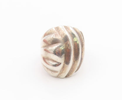 925 Sterling Silver Vintage Ring MEXICO Modernist Fluted Dome  Sz 8.5  RG35508