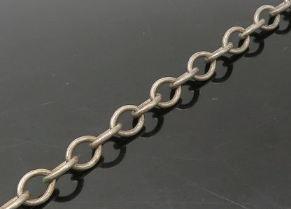 925 Sterling Silver  Vintage Dark Tone Swirl Bar Link Chain Necklace  NE3613