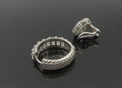 JUDITH RIPKA 925 Silver   Vintage Cubic Zirconia Lot Single Earrings  EG11323