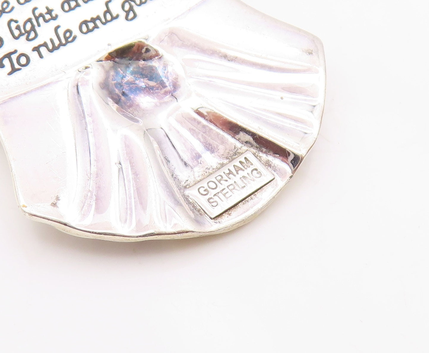 GORHAM 925 Silver  Vintage Genuine Diamond Praying Angels Pendant  PT21871