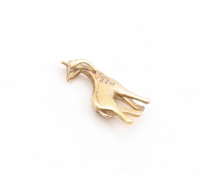 925 Sterling Silver Vintage Pendant Gold Plated Rhinestone Deer Charm  PT23802