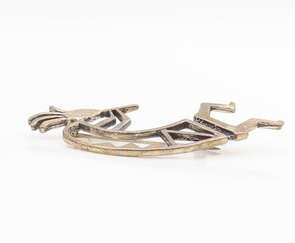 925 Sterling Silver Vintage Brooch Pin SOUTHWESTRN Flute Player Outline  BP12175