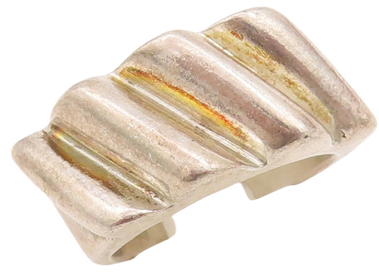 925 Sterling Silver Vintage Ring Solid Italic Grooved Cylinders  Sz 7  RG28749