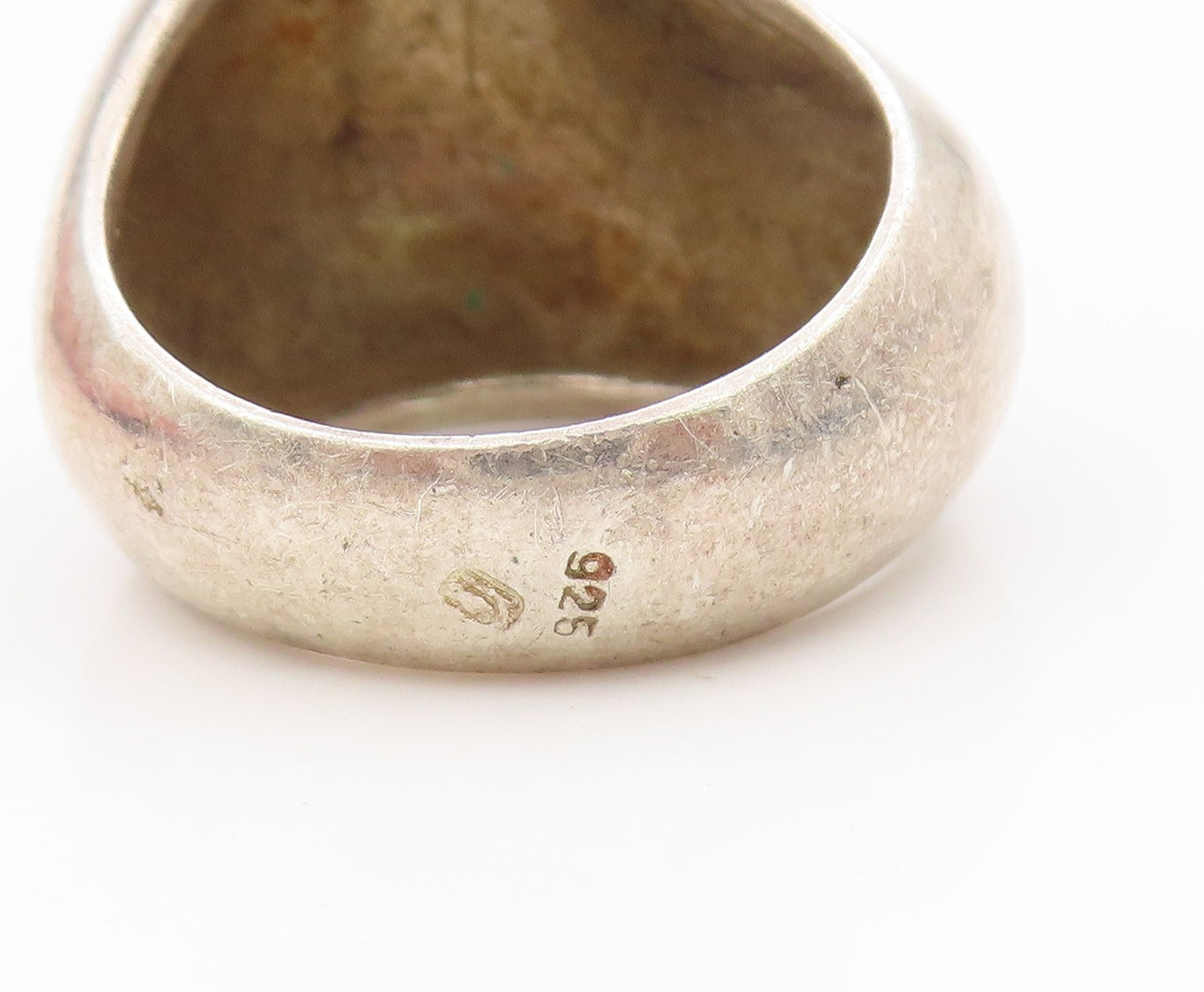925 Sterling Silver Vintage Ring Modernist Solid Ocean Tide Band  Sz 7  RG33675