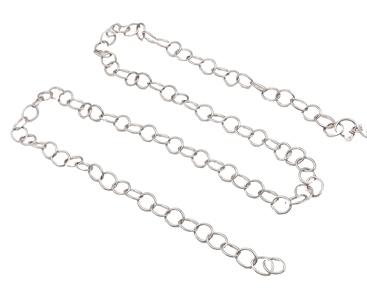 925 Sterling Silver Vintage Necklace TOUS Minimalist Solid Rings Links  NE4264