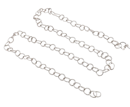 925 Sterling Silver Vintage Necklace TOUS Minimalist Solid Rings Links  NE4264
