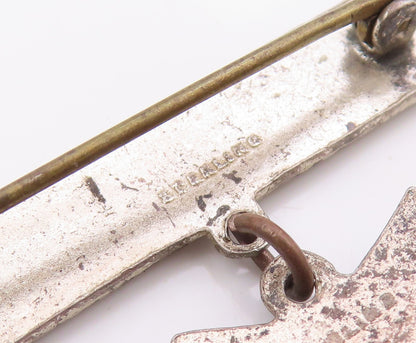 925 Sterling Silver Vintage Brooch Pin USMC Rifle Sharpshooter Badge  BP12548