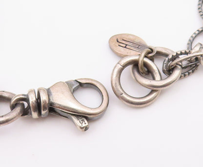DESIGNER 925 Sterling Silver  Vintage Etched Writing Chain Bracelet  BT8656
