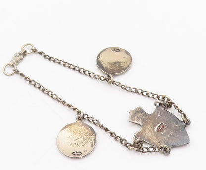 BMCO 925 Sterling Silver  Vintage Bahamas Enameled Tourist Bracelet  BT10094