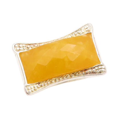 925 Sterling Silver Vintage Ring Modernist Rectangle Gemstone  Sz 7.5  RG32343