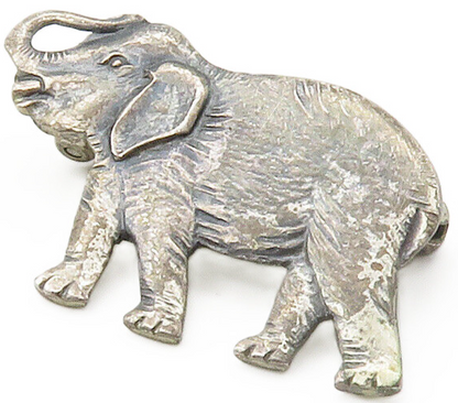 925 Sterling Silver  Vintage Dark Tone Petite Elephant Brooch Pin  BP6433