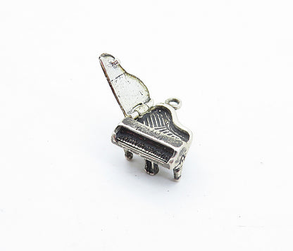 925 Sterling Silver  Vintage Dark Tone Grand Piano Pendant (OPENS)  PT3834