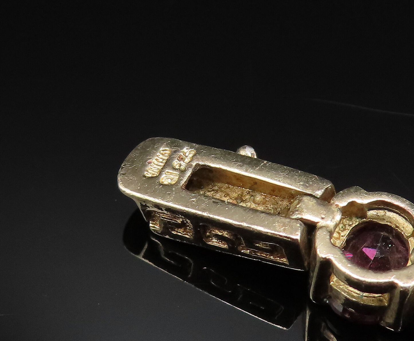 925 Silver  Vintage Engraved Gold Plated Amethyst Tennis Bracelet  BT9512