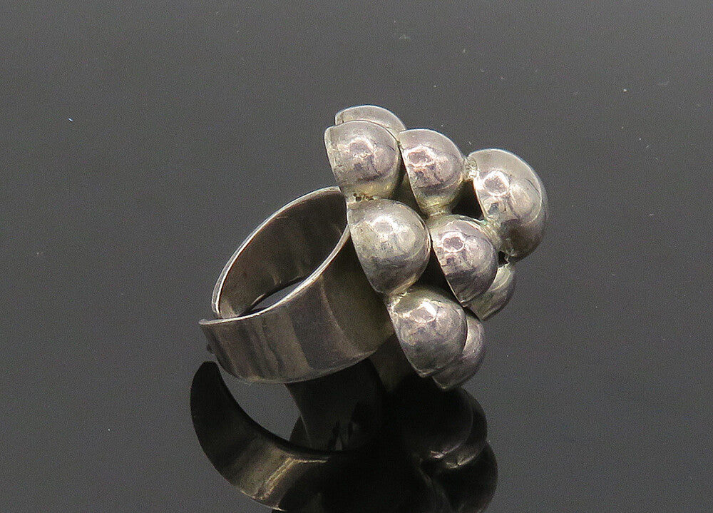MEXICO 925 Silver  Vintage Bubble Dome Adjustable Band Ring Sz 6  RG20115