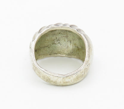 MEXICO 925 Sterling Silver  Vintage Fluted Dome Shiny Band Ring Sz 8  RG15539