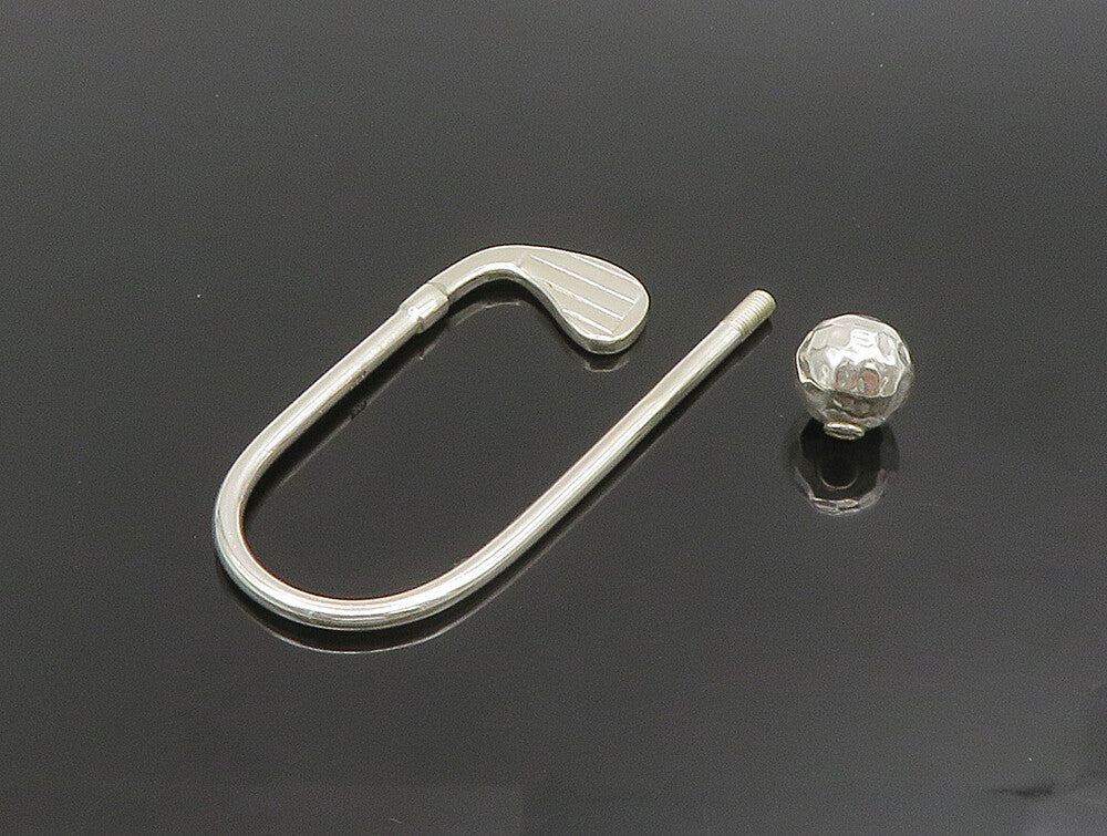925 Sterling Silver  Vintage Golf Club & Screw Off Golf Ball Key Ring  TR3324